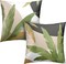 Green Leaves Spring Summer Throw Pillow Covers Geometric Palm Tree Pillow Covers 18x18 Set of 2 Modern Home Decor Room Tropical Outdoor Decorative Pillowcase for Sofa Bed Couch